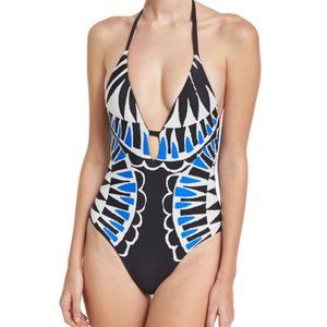 Ella Moss Swim Moonlight Tribe Halter One-Piece Swimsuit, XS